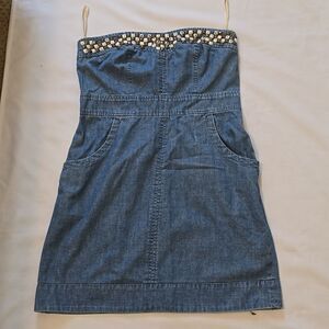 We the Free Strapless y2k Denim Dress 2